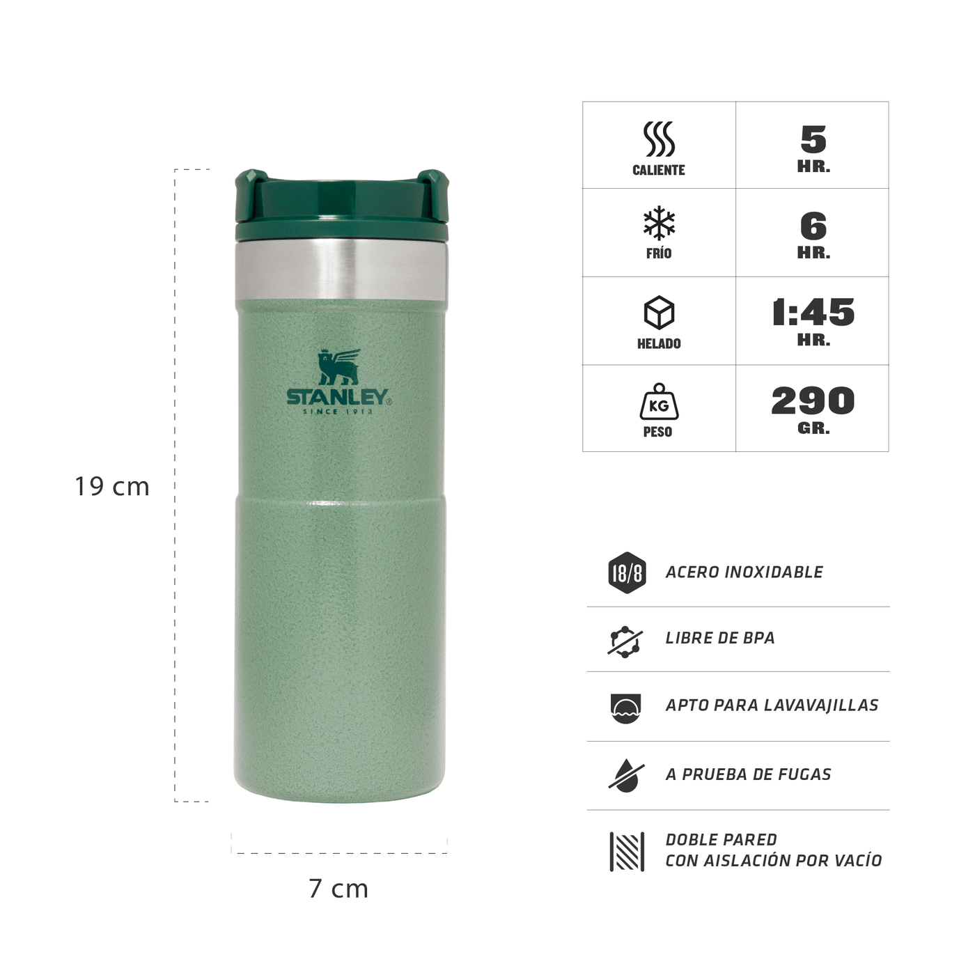 Botella Térmica Stanley Travelmug Neverleak 354 Ml